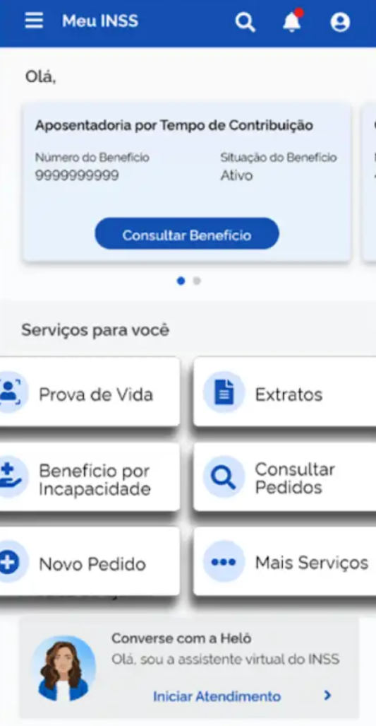 Tela 3 do aplicativo MEU INSS